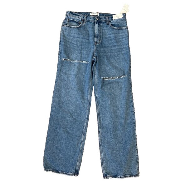 NWT| Abercrombie and Fitch 90s Relaxed High Rise Jean 32/14L - Picture 2 of 6